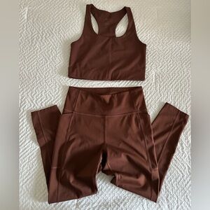 Girlfriend Collective Brown Activewear Set